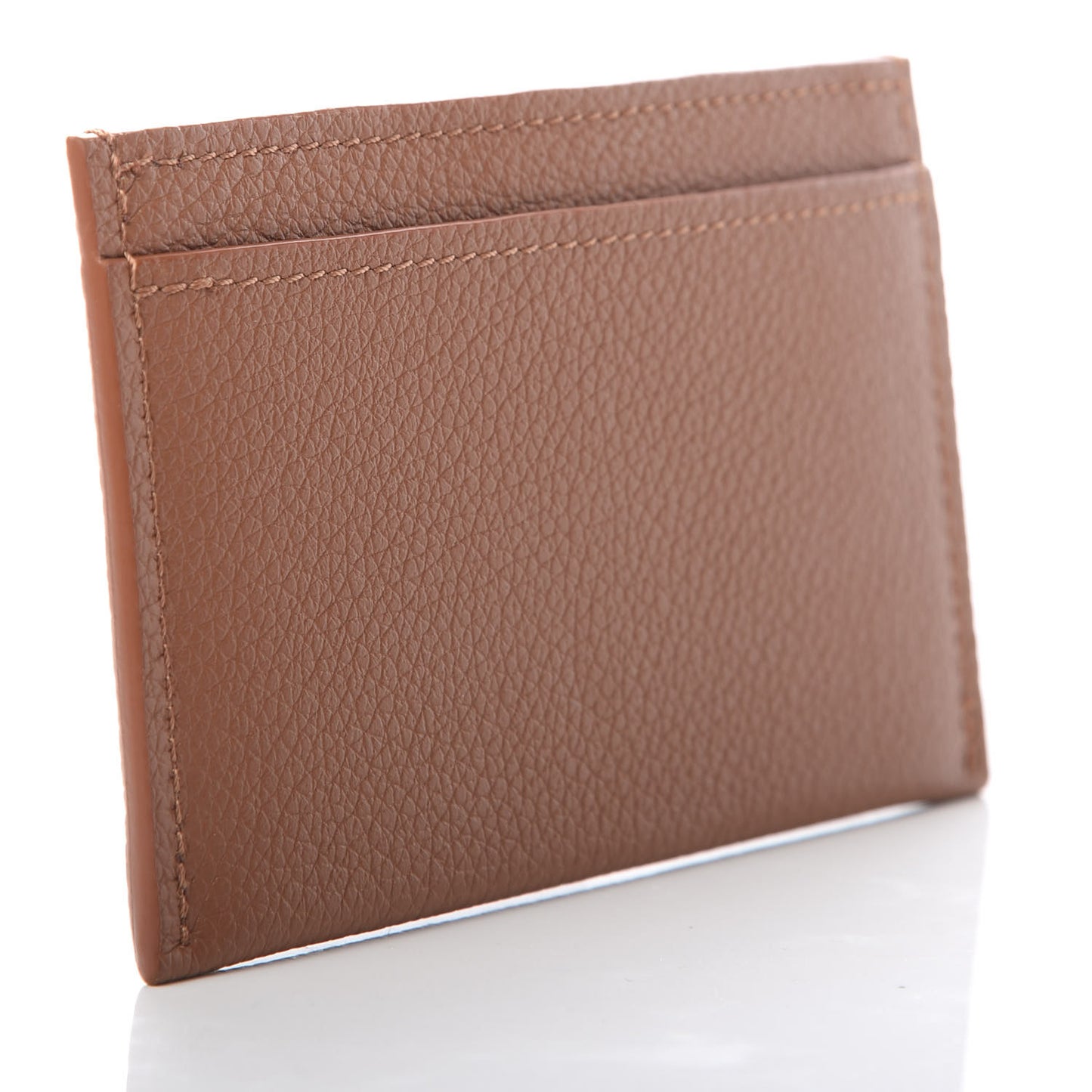 Calfskin Lockme Card Holder Caramel
