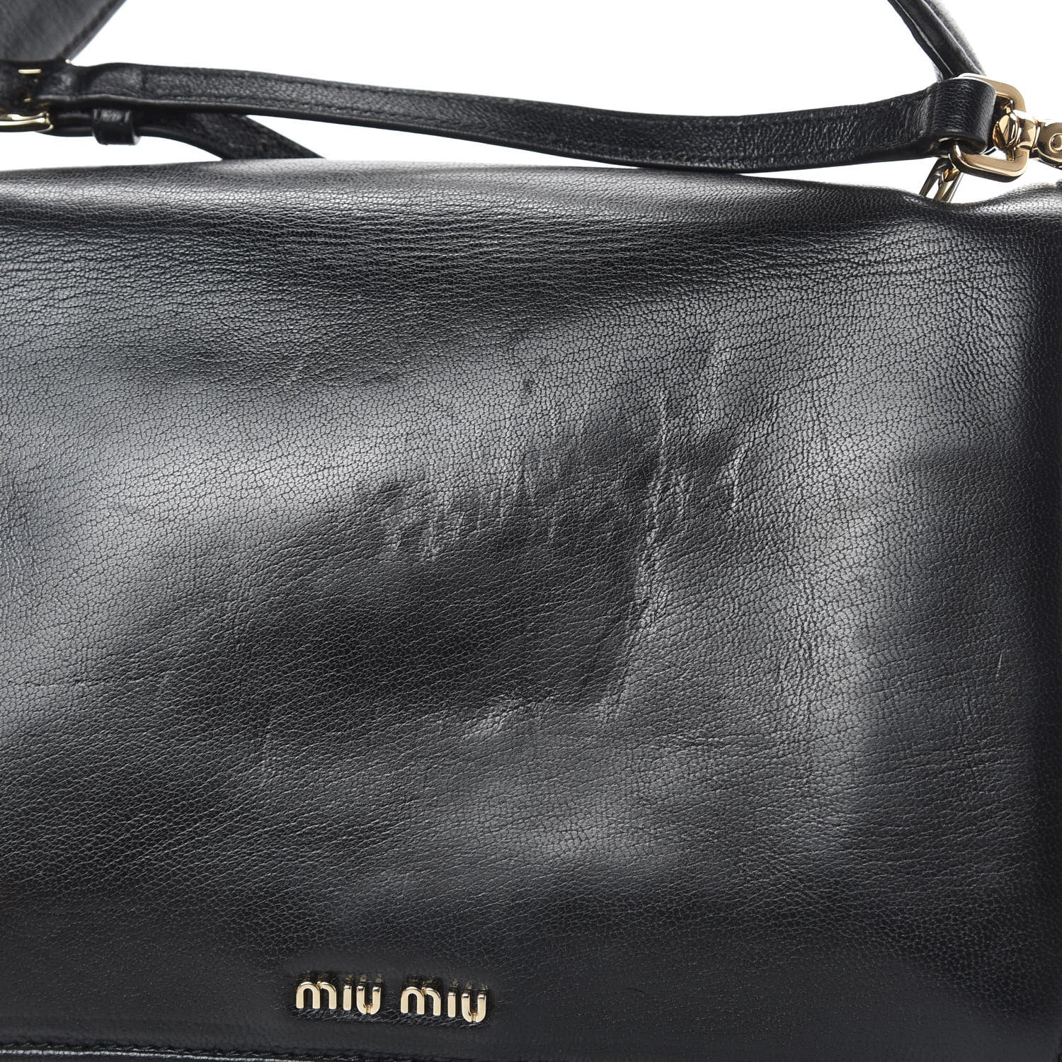 Miu Miu Goatskin Madras Shoulder Bag Black 16 of 16