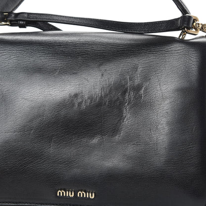 Miu Miu Goatskin Madras Shoulder Bag Black 16 of 16