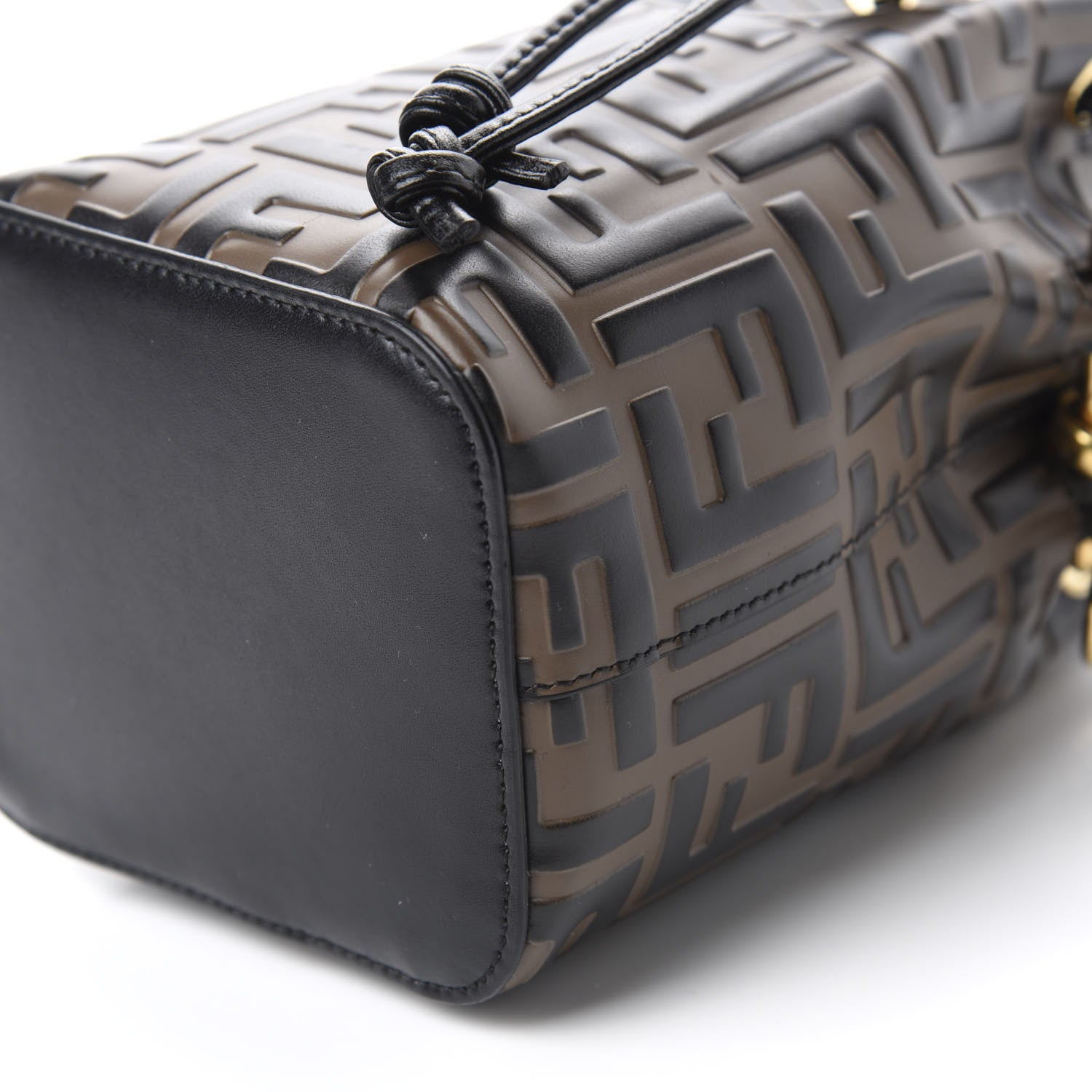 Fendi Vitello Liberty F is Fendi Bi-Color FF 1974 Embossed Mini Mon Tresor Bucket Bag Maya Black 8 of 12