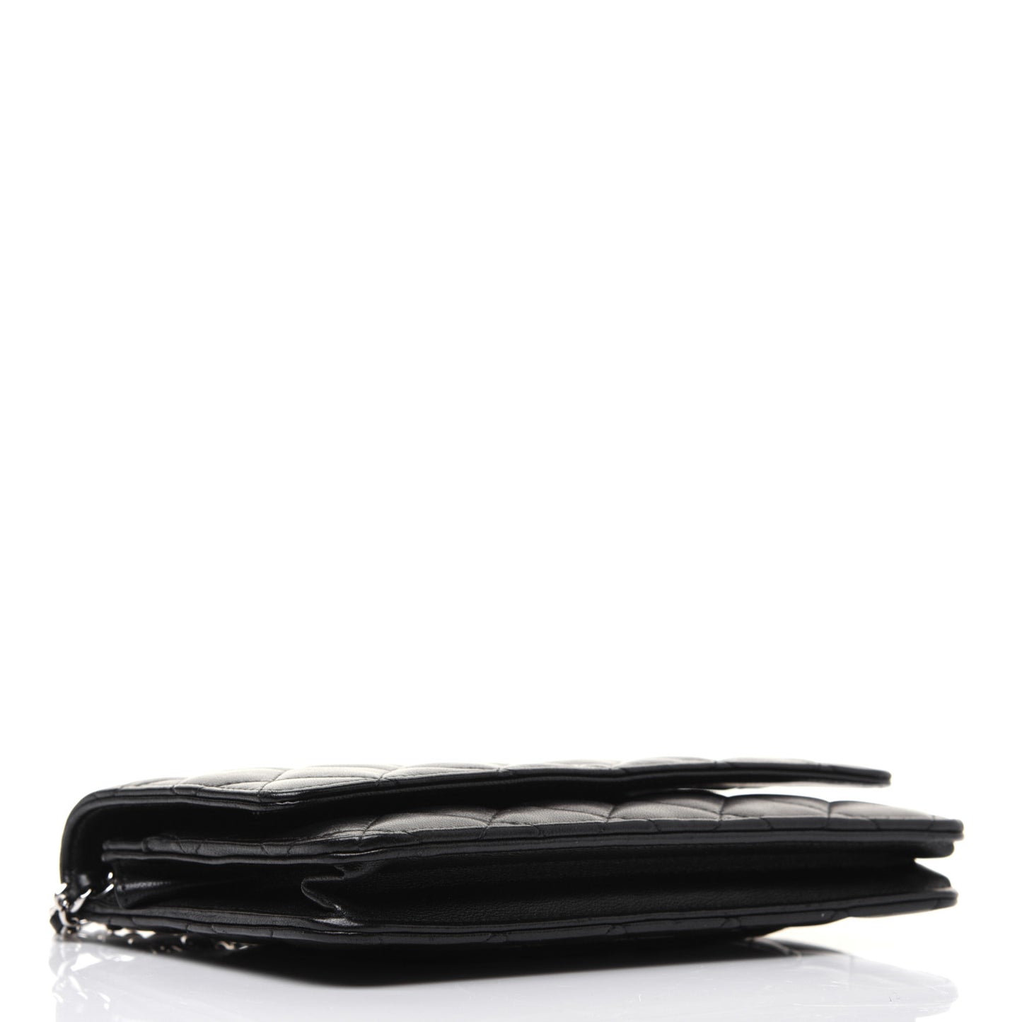 Lambskin Quilted Wallet On Chain WOC Black