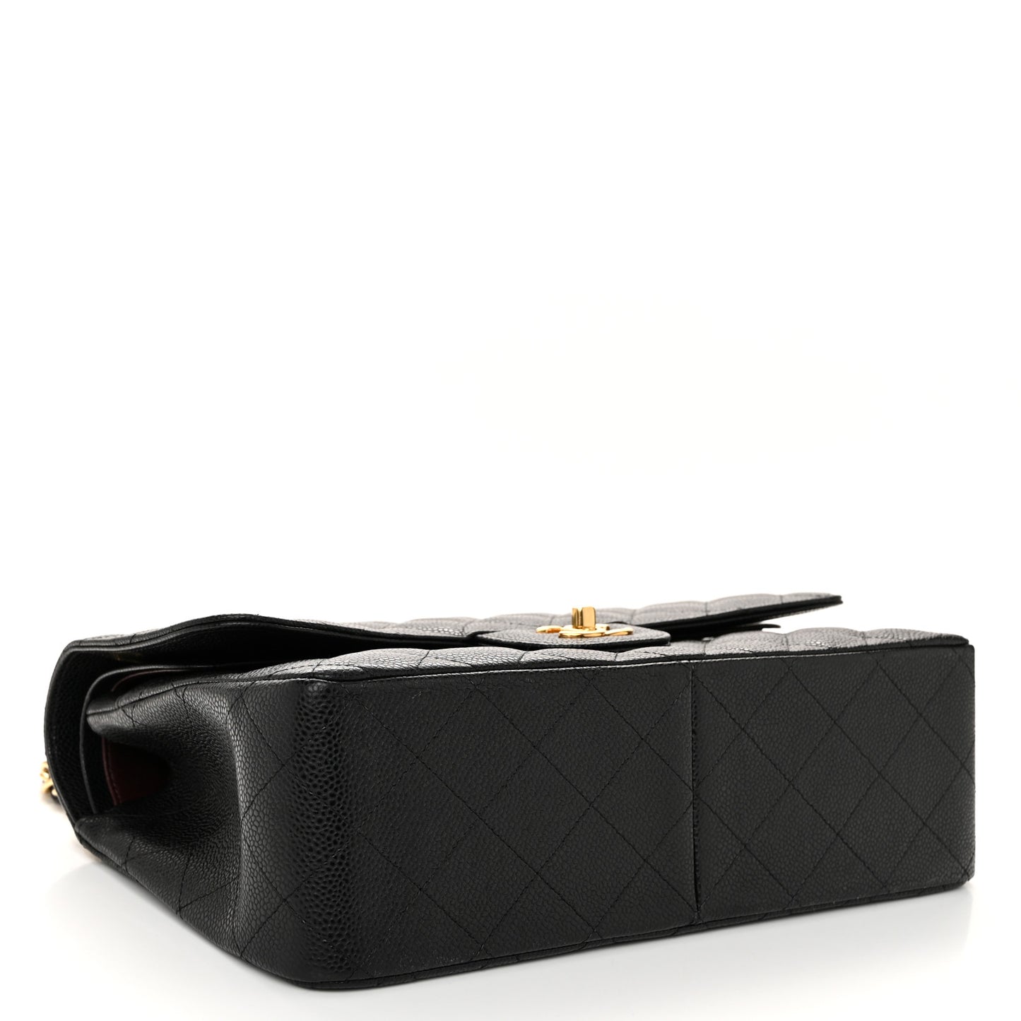 Caviar Quilted Jumbo Double Flap Black