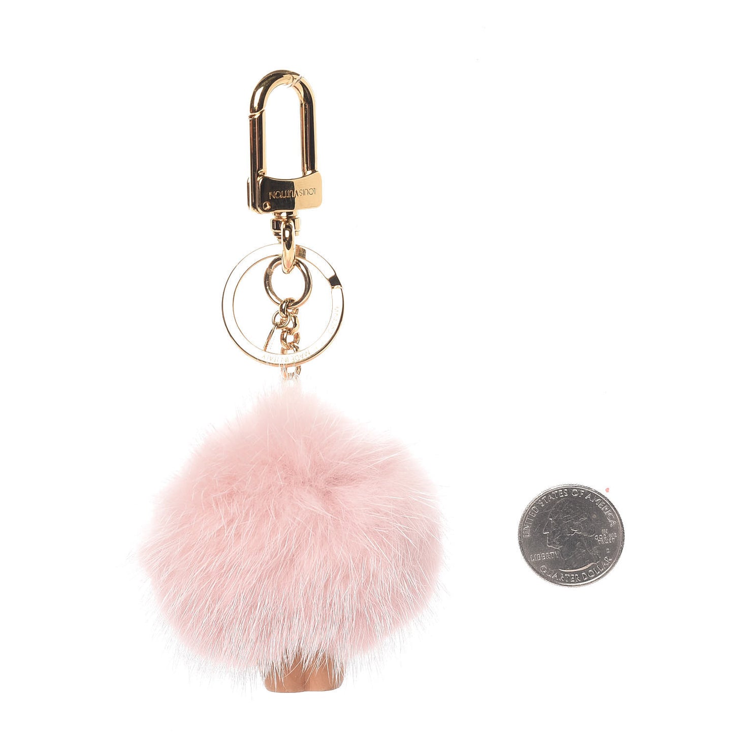 Resin Wood Mink Fur Vivienne Bag Charm Key Holder Pink