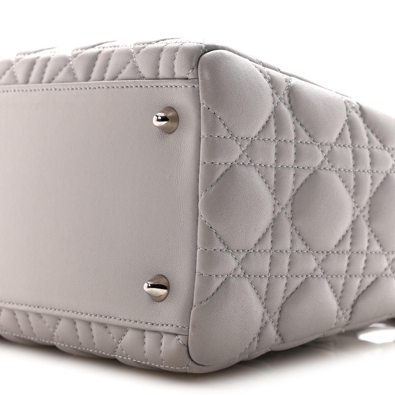 Christian Dior Lambskin Cannage Medium Lady Dior Grey 10 of 16