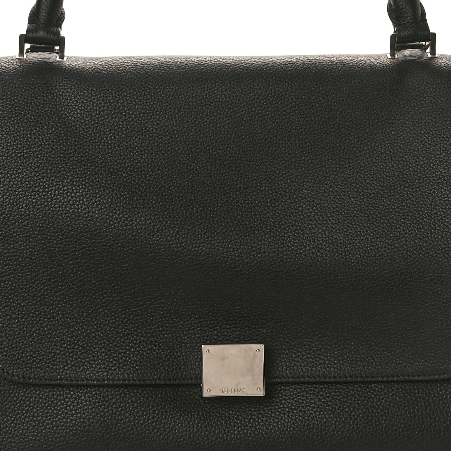 Drummed Calfskin Suede Medium Trapeze Black