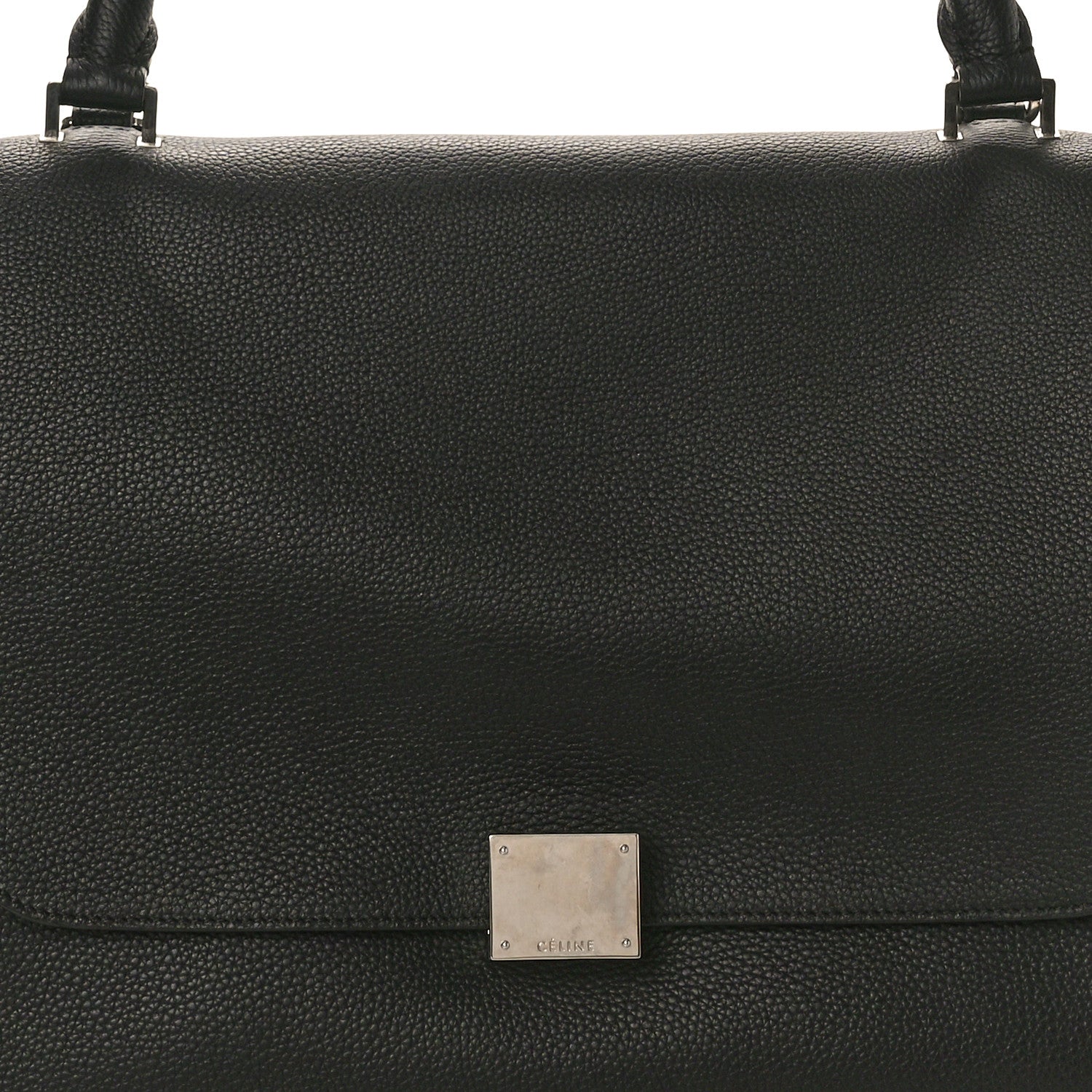 Celine Drummed Calfskin Suede Medium Trapeze Black 7 of 9