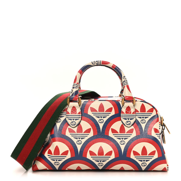 【メル27165】GUCCI ADIDAS コラボレーション バッグ Gucci X ADIDAS Shangai Calfskin Web Trefoil Interlocking G Mini