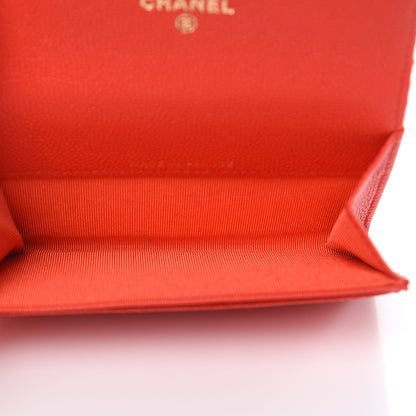 Chanel Caviar Quilted Flap Card Holder Wallet Red 5 of 8