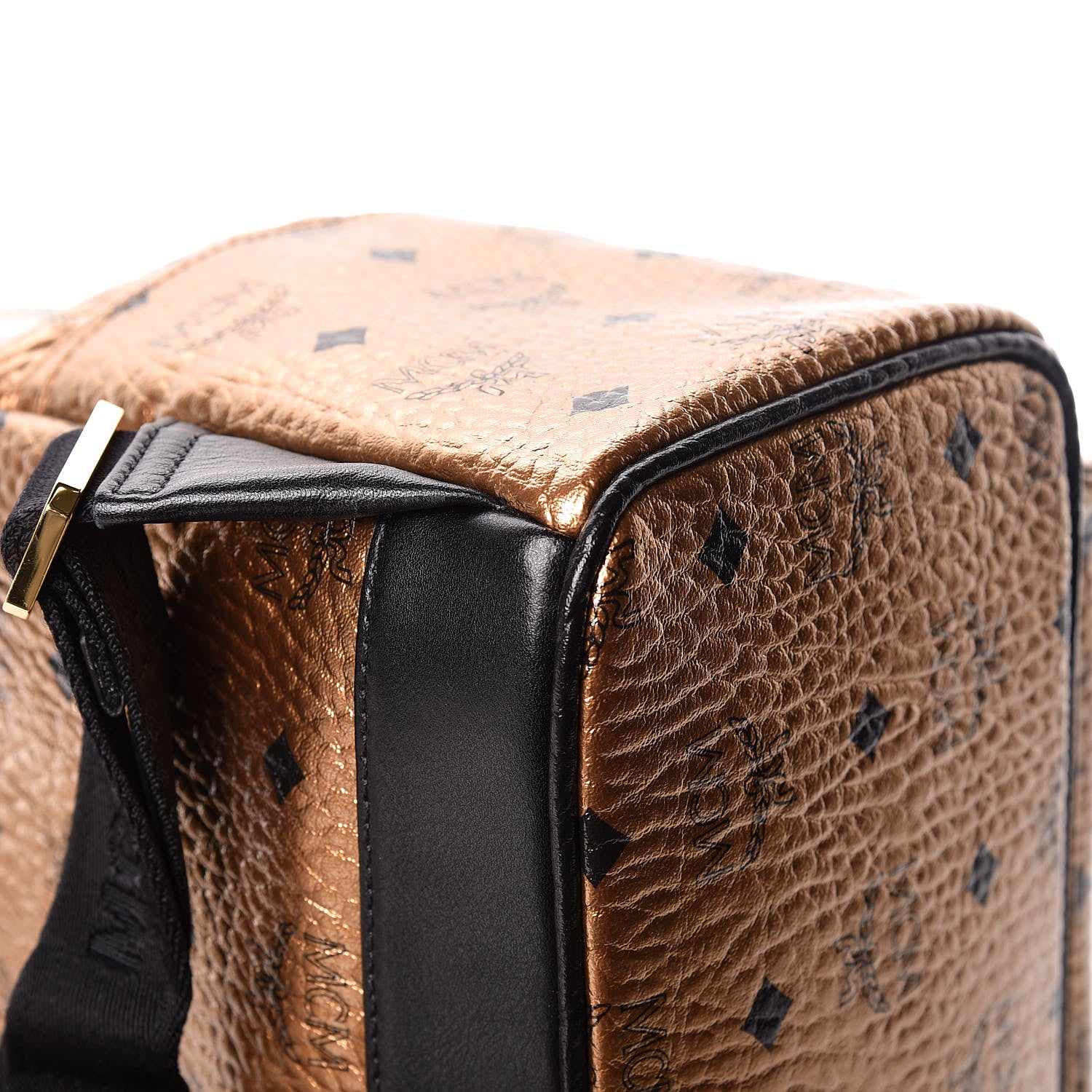 MCM Metallic Visetos Small Stark Backpack Gold 11 of 11