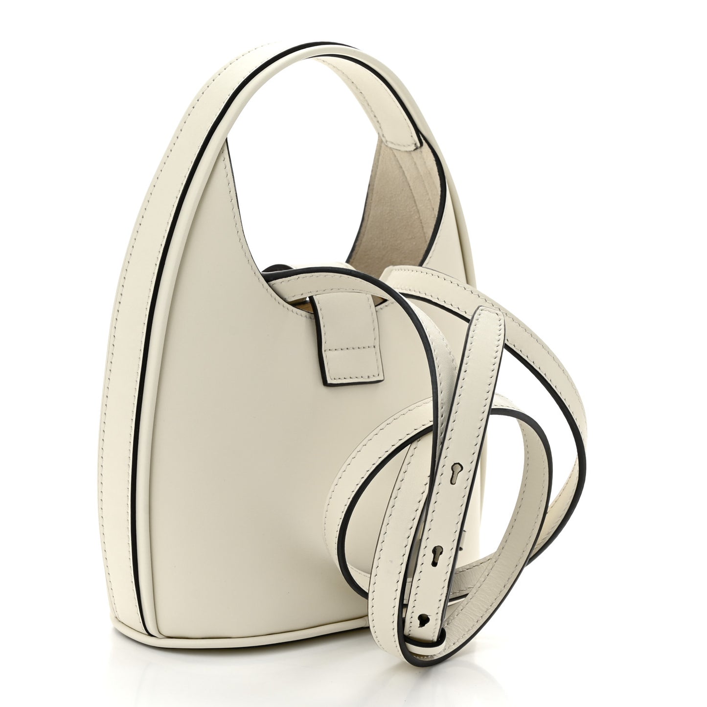 Soft Calfskin Mini Gancini Hobo Mascarpone