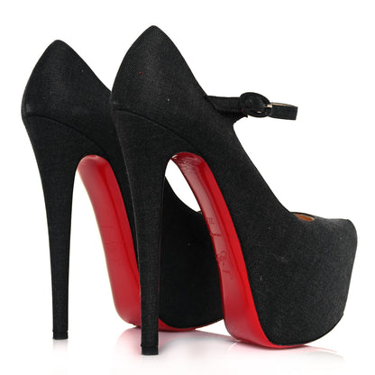 Christian Louboutin Flannel Lady Daf 160 Pumps 36.5 Black 4 of 12