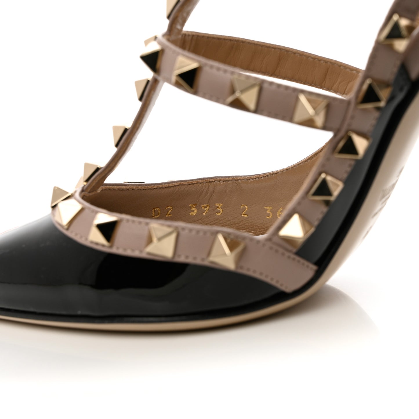 Patent Nappa Rockstud Ankle Strap 100mm Pumps 36 Black Poudre