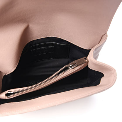 Saint Laurent Sheepskin Matelasse Chevron Monogram Medium College Bag Rose Poudre 5 of 10