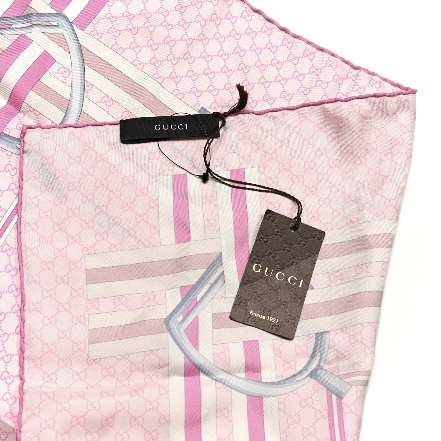 Gucci Silk Twill GG Monogram Miriade Square Scarf Roseate Pink 3 of 3