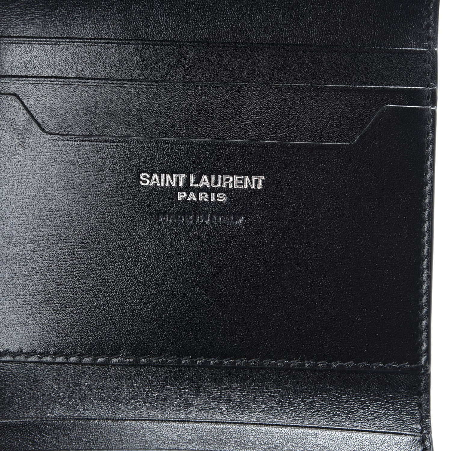 Saint Laurent Smooth Calfskin Monogram Tiny Tri Fold Wallet Black 6 of 7
