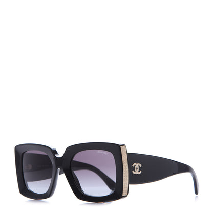 Chanel Acetate Rectangle Sunglasses 5435 Black 1 of 8