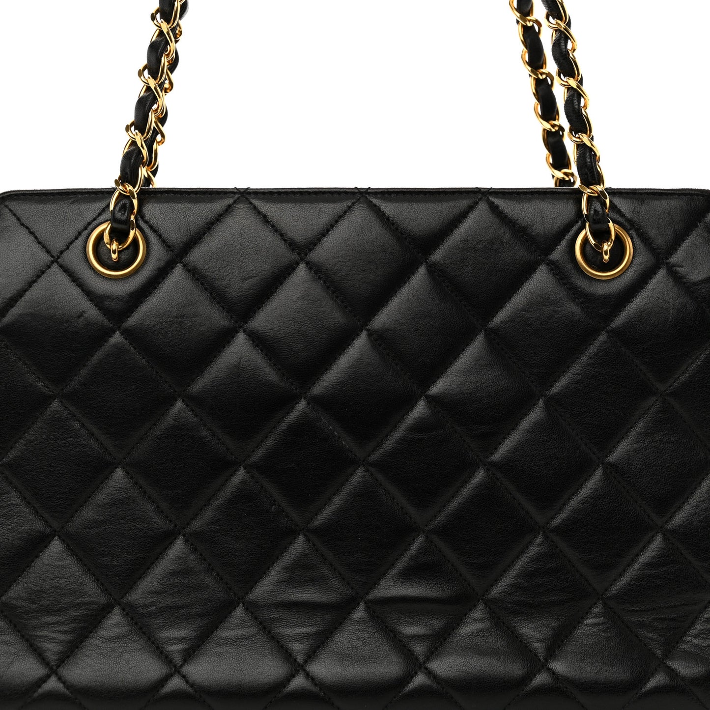 Lambskin Quilted Shoulder Bag Black