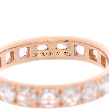 Tiffany 18K Rose Gold Diamond Metro Rose Cut Eternity Band Ring 51 5.75 4 of 5