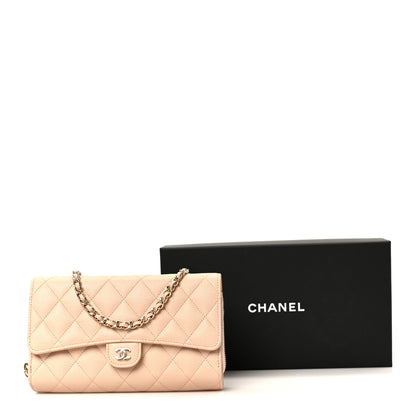 Chanel Caviar Quilted Phone Holder Wallet on Removable Chain Light Beige 13 of 13