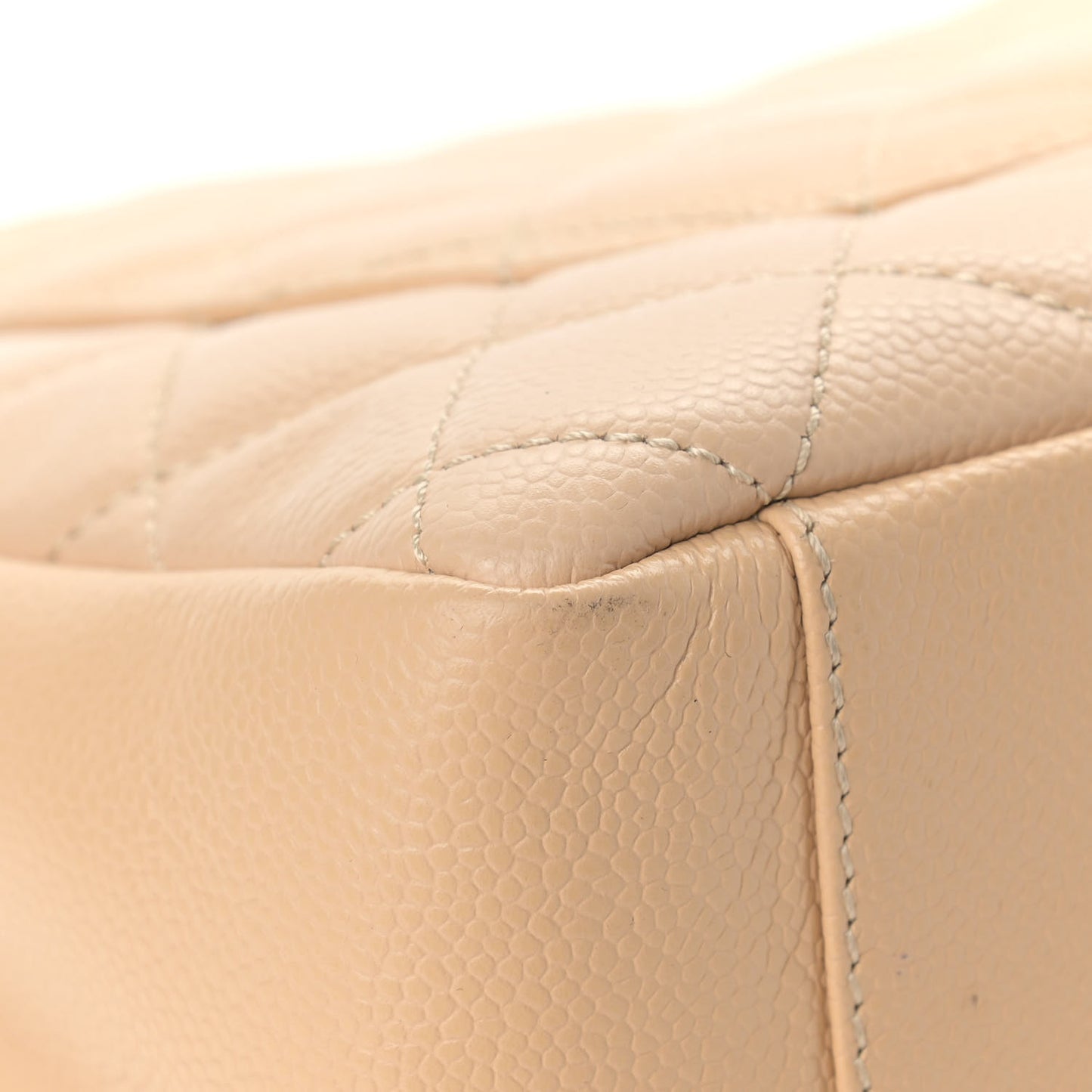 Caviar Quilted Grand Shopping Tote GST Beige Clair