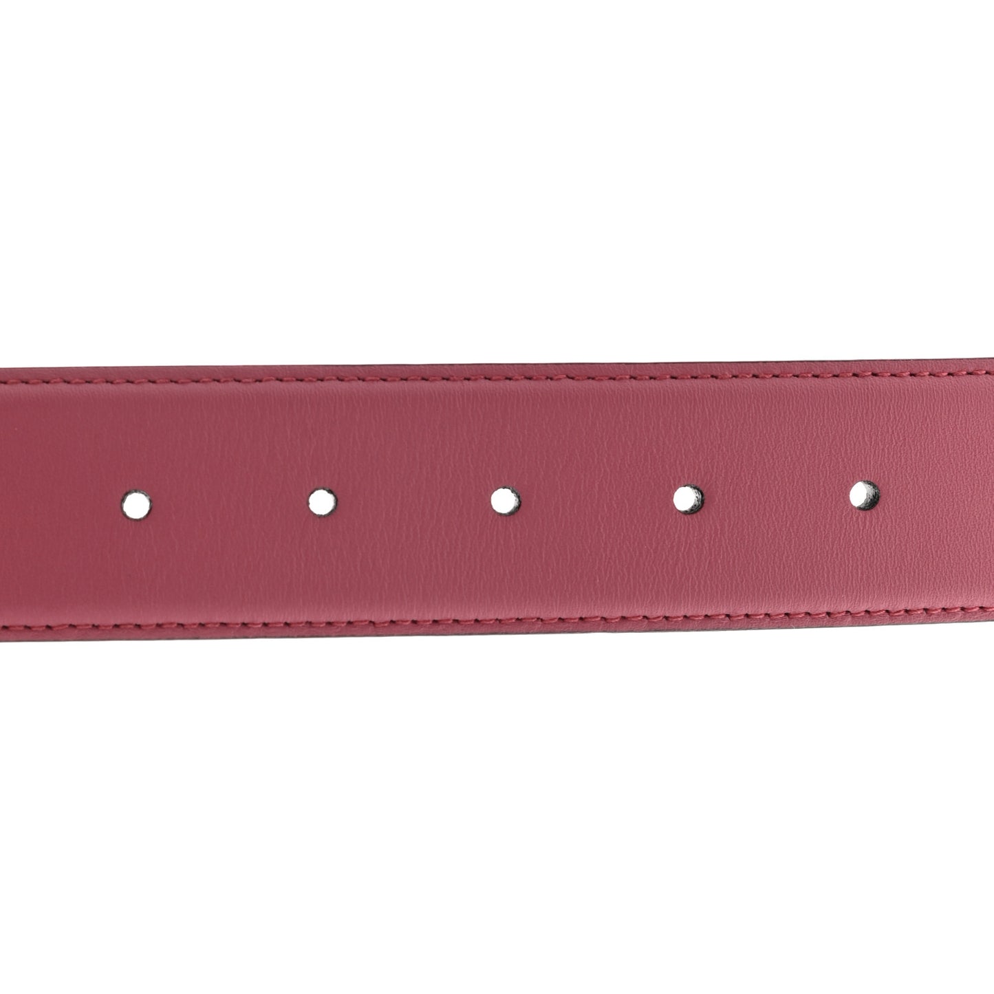 Moon Calfskin Interlocking G 37mm Belt 80 32 Glossy Pink