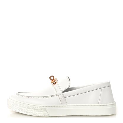 Hermes Calfskin Game Slip On Sneakers White 1 of 15