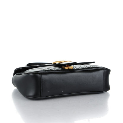 Gucci Calfskin Matelasse Small GG Marmont Shoulder Bag Black 4 of 7