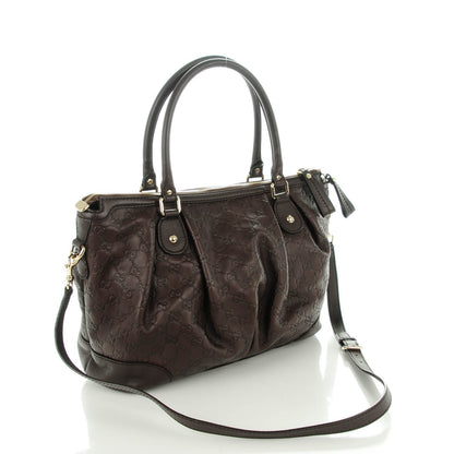 Gucci Guccissima Large Sukey Top Handle Bag Chocolate 3 of 7
