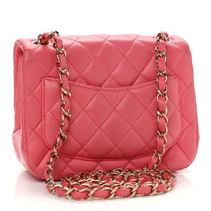 Chanel Lambskin Quilted Mini Square Flap Pink 2 of 15