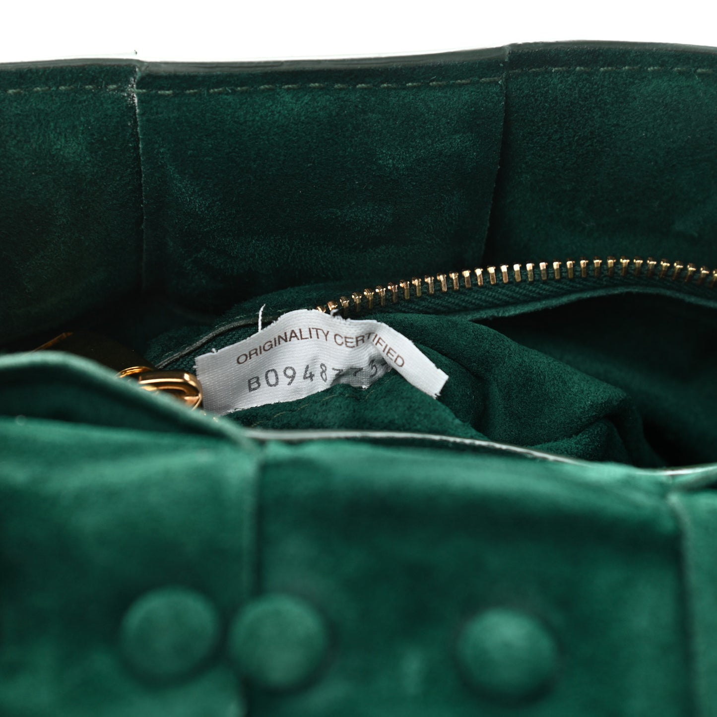 Suede Maxi Intrecciato Padded Chain Cassette Crossbody Bag Emerald Green