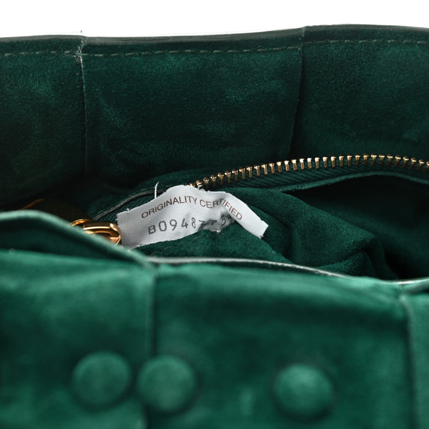Bottega Veneta Suede Maxi Intrecciato Padded Chain Cassette Crossbody Bag Emerald Green 7 of 10