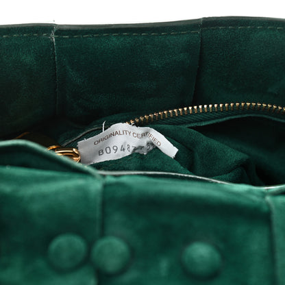 Bottega Veneta Suede Maxi Intrecciato Padded Chain Cassette Crossbody Bag Emerald Green 7 of 10
