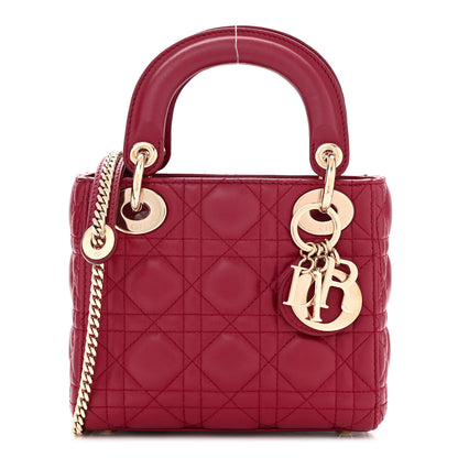 Christian Dior Lambskin Cannage Mini Lady Dior Red 1 of 10