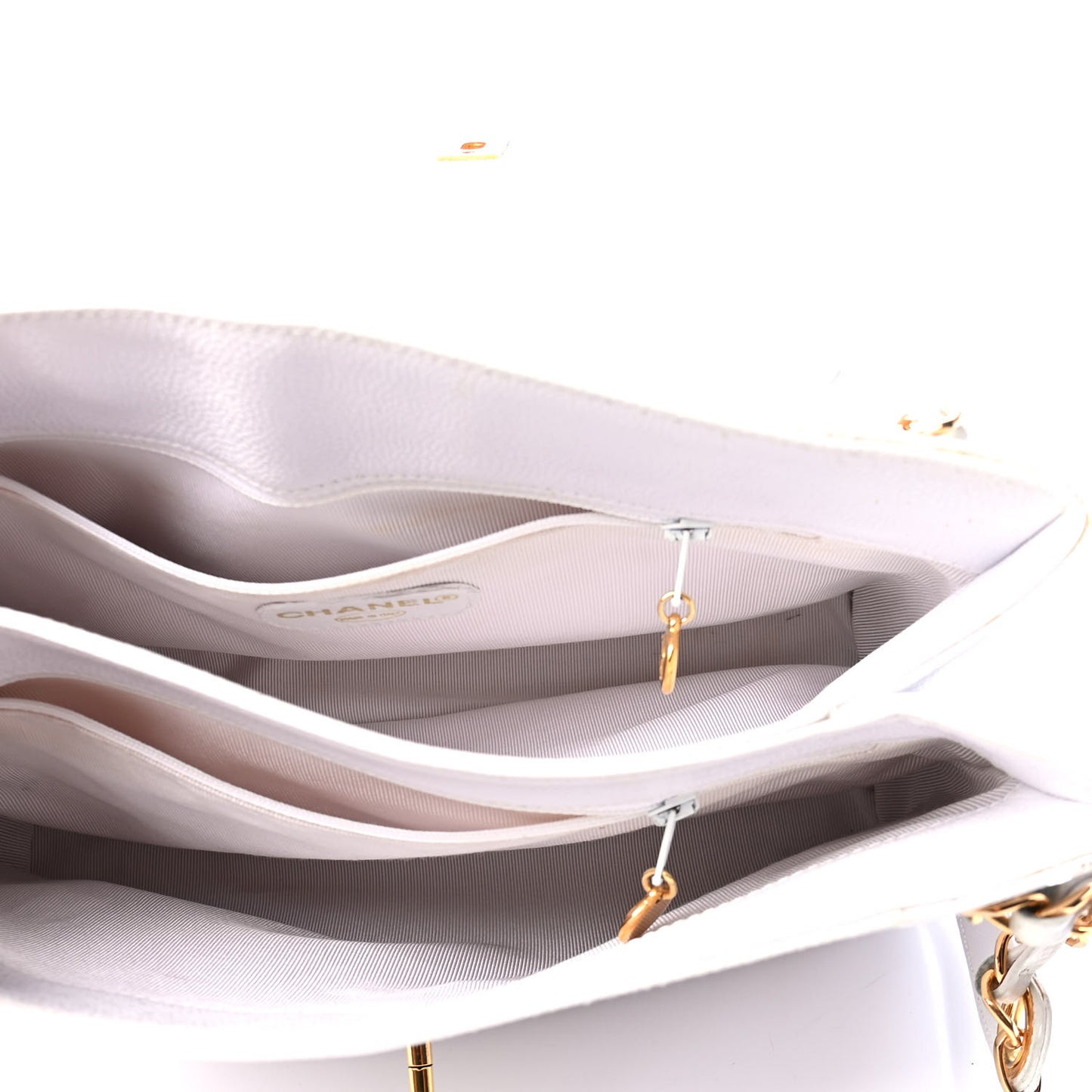 Caviar Flap Shoulder Bag White
