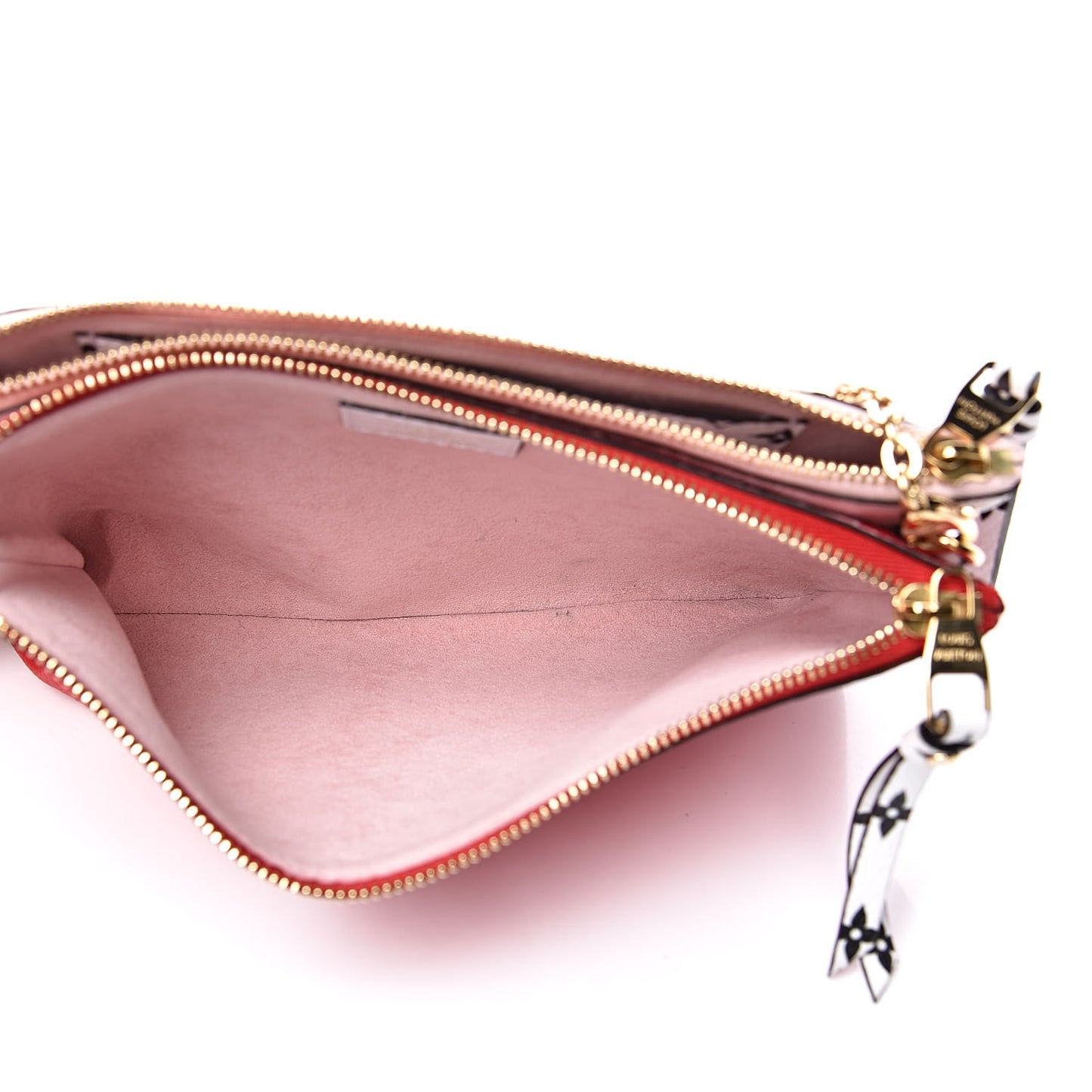 Monogram Giant Double Zip Pochette Rouge