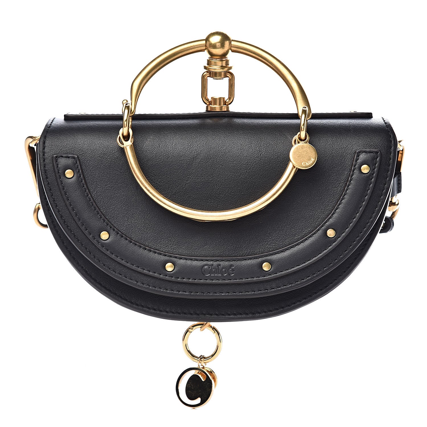 Chloe Calfskin Small Nile Bracelet Minaudiere Bag Black 1 of 10