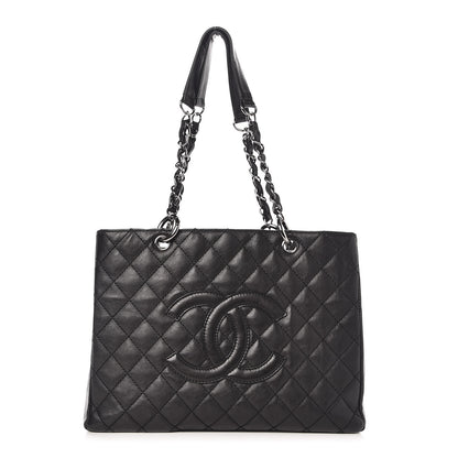 Chanel Calfskin Quilted Grand Shopping Tote GST Black 1 of 6