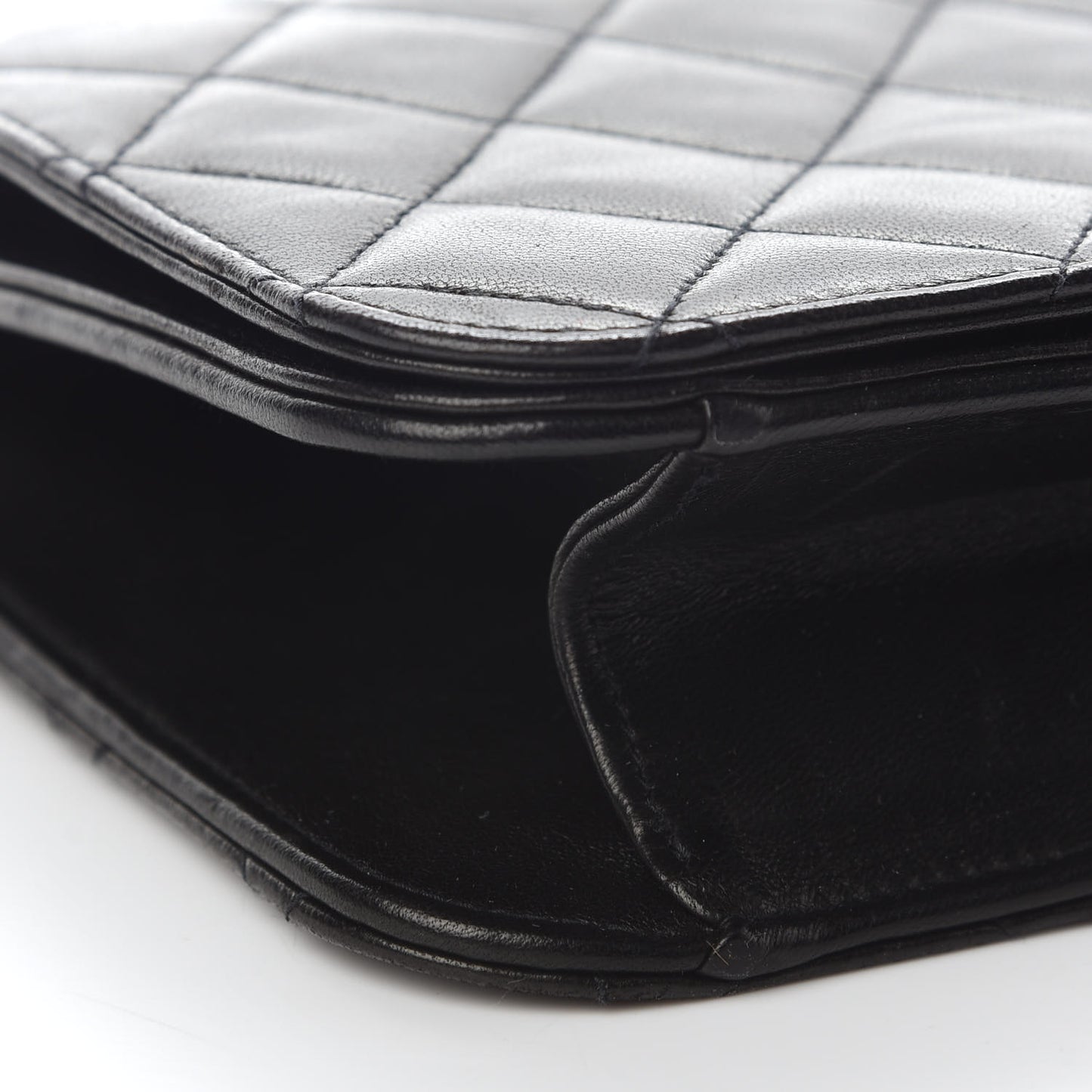 Lambskin Quilted Small Single Flap Black