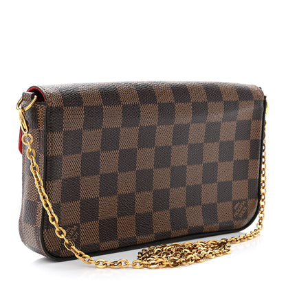 Louis Vuitton Damier Ebene Pochette Felicie Chain Wallet 4 of 12