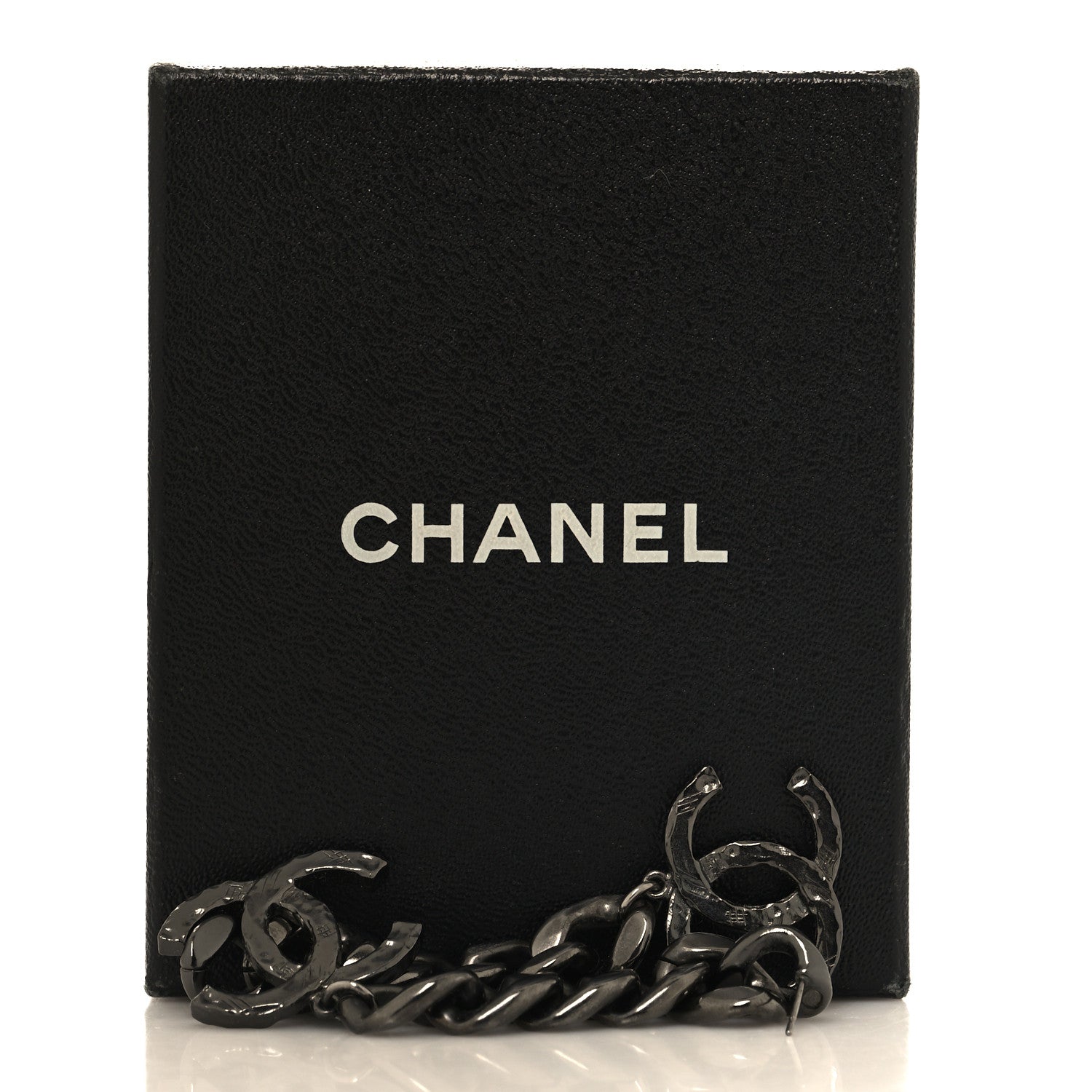 Chanel Metal CC Pick Drop Earrings Ruthenium 5 of 5