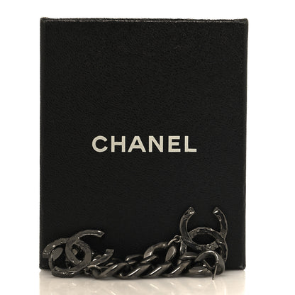 Chanel Metal CC Pick Drop Earrings Ruthenium 5 of 5