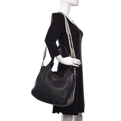 Prada Vitello Daino Hobo Black 2 of 9