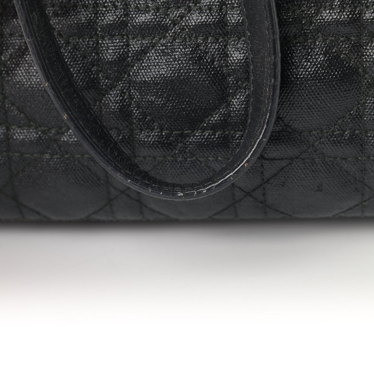 Coated Canvas Cannage Small Panarea Tote Black