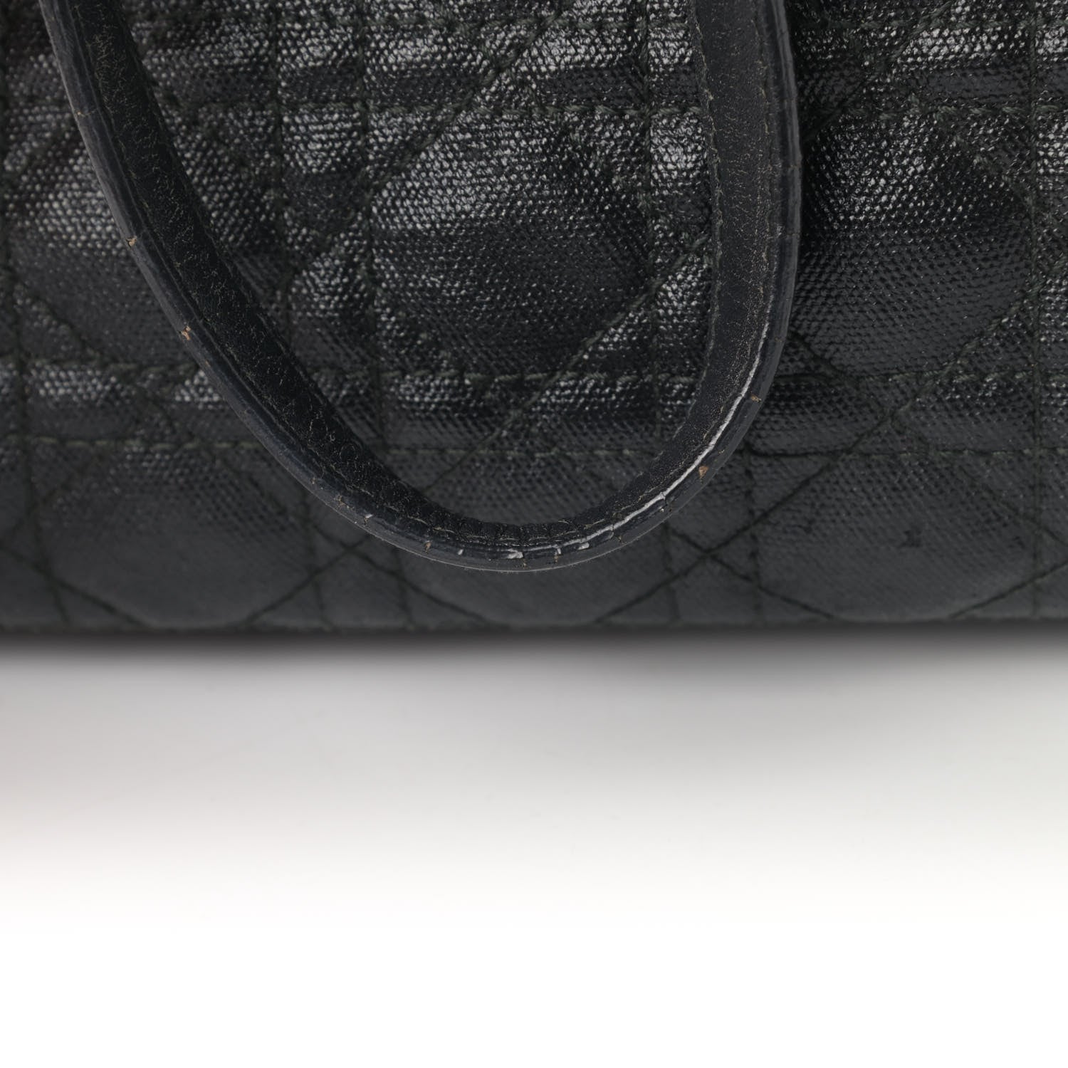Christian Dior Coated Canvas Cannage Small Panarea Tote Black 7 of 7