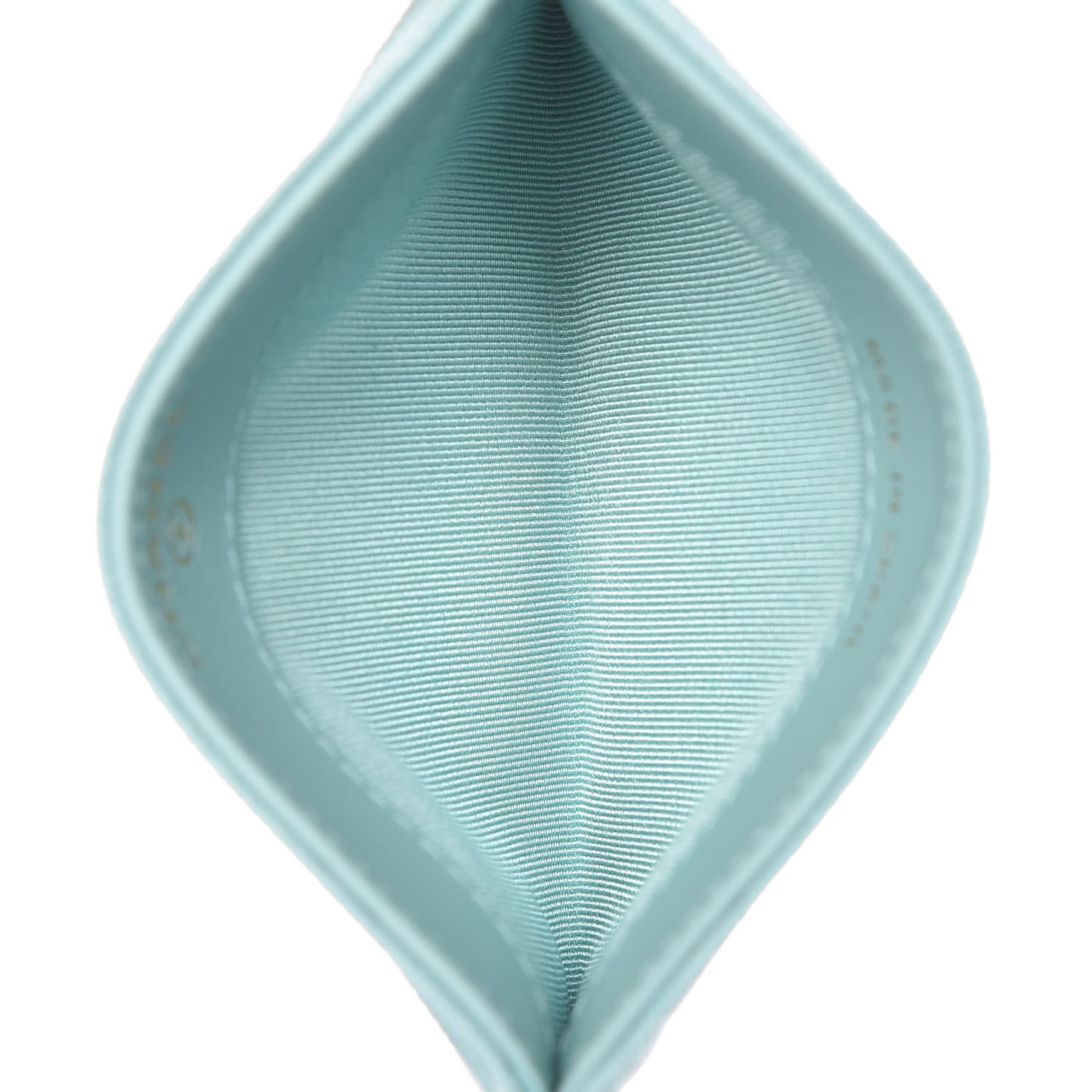 Caviar Quilted Card Holder Light Blue