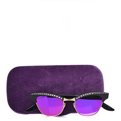 Gucci Clubmaster Cat Eye Sunglasses GG0153S Black 7 of 7