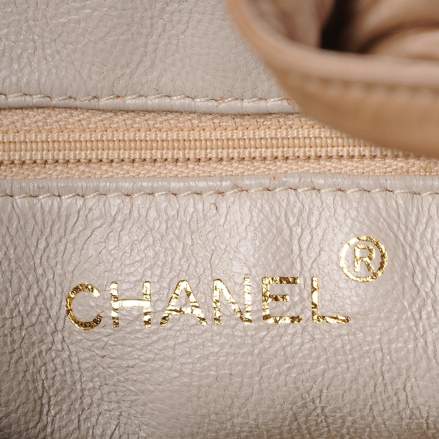 Chanel Lambskin Quilted Tassel Drawstring Pouch Beige 5 of 9
