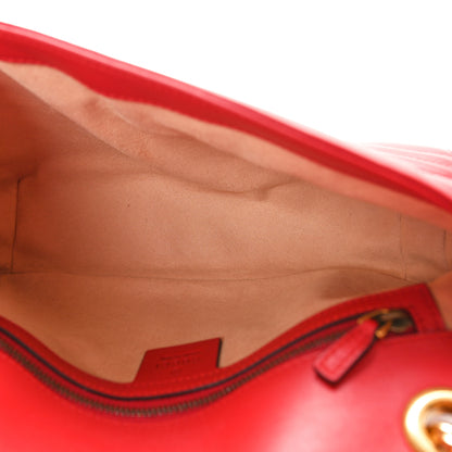 Gucci Calfskin Matelasse Small GG Marmont Shoulder Bag Hibiscus Red 5 of 10