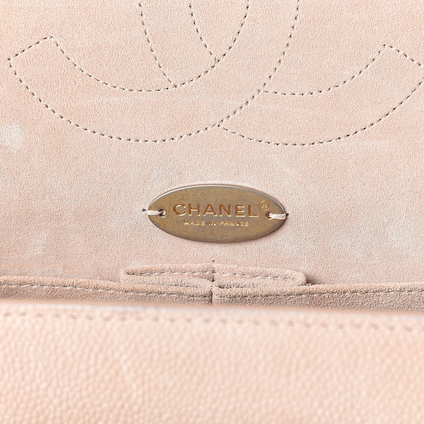 Grained Calfskin Jumbo Classic Pure Double Flap Nude