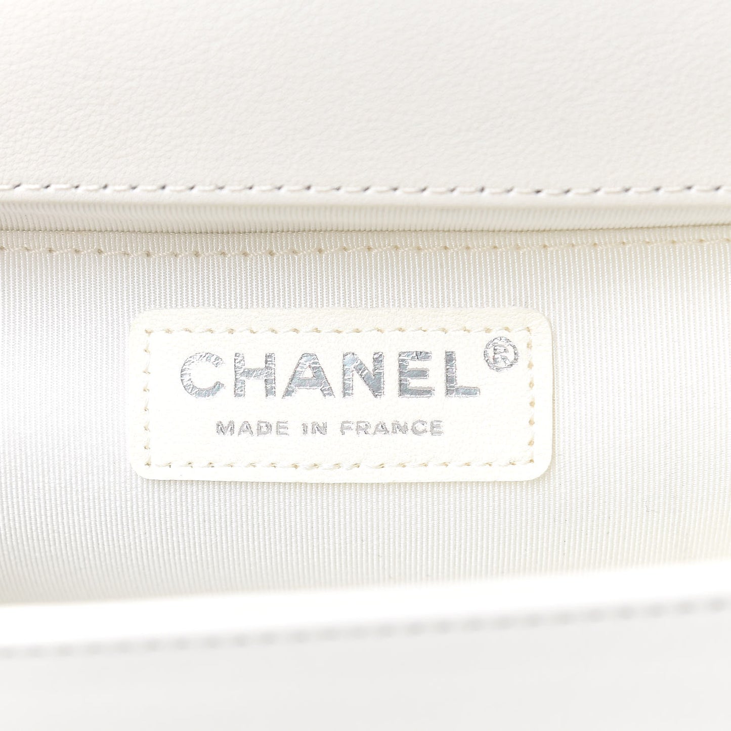 Calfskin Quilted Medium Boy Flap White